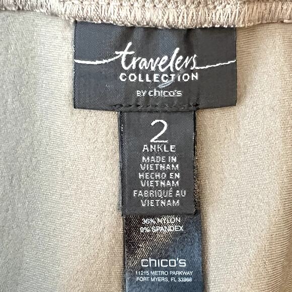 Travelers Collection Crepe Pants Ankle Pull On Tan Beige Womens 2 Large - Picture 8 of 12
